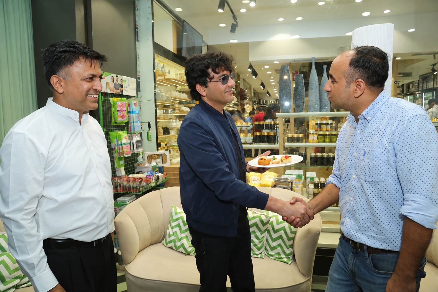 Manouj Kaushikk with Chef Vikas Khanna at a hospitality event