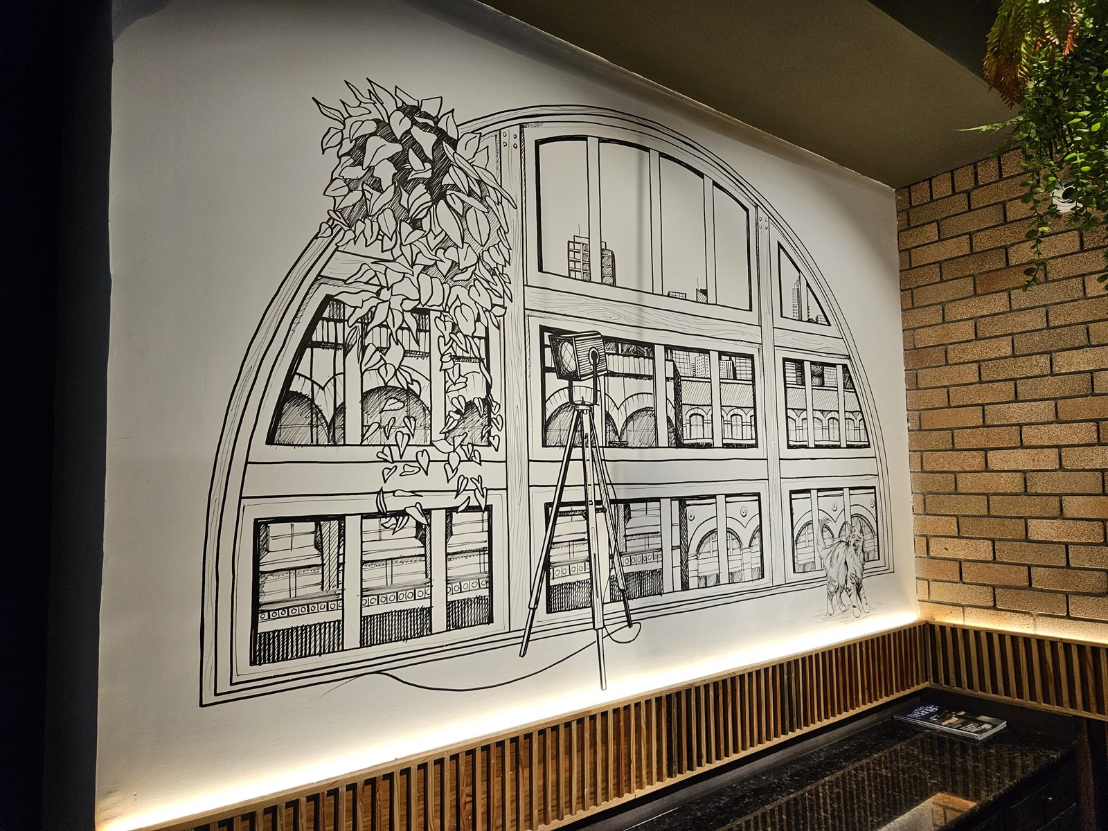 Original illustrated feature wall inside Nineteenth May, Sector 67 Mohali